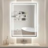 SaniteModar LED Bathroom Mirror 36 x 28 inch, Front + Backlit Lights, Dimmable, Anti Fog, 3 Colors, Waterproof, led Mirror for Bathroom, Wall Mou