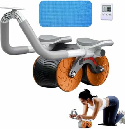 Ab Roller Wheel, 2023 Upgrade Elbow Support Automatic Rebound Abdominal Exercise Wheel, Abs Workout Equipment for Home Gym Fitness, New Core Stre