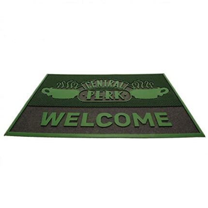 FRIENDS Door Mat (Central Perk Design) Rubber Mat - Official Merchandise, Black / Green, 40cm x 60cm