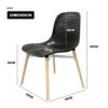 Achiemart Dining Chairs Set of 4 Wooden Legs, Colorful Contemporary Lounge Dining Home Office Plastic Seat Armless Chairs, Max Weight up to 150kg