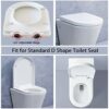 Toilet Seat Soft Close, Toilet Seats with Quick Release for Easy Clean, Easy Top Fixing with Adjustable Hinges, Anti-Slip Standard White D Shape