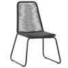 TJLSS Outdoor Chairs 2 pcs Woven Resin Black Garden Chair Minimalist Modern Outdoor Furniture
