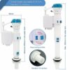Apragaz Toilet Flush System Replacement, Dual Flush and Fill Toilet Cistern Kit with Universal Ldual Flush Cistern Valve, Adjustable Height Ciste
