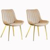 dining chair Kitchen Dining Room Furniture Chairs Dining Chairs Set Of 2 PU Leather Seat With Metal Legs And Backrest Living Room Reception Chair