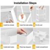 SPACEKEEPER Storage Trolley 3-Tier Rolling Utility Cart Slide Out Shelving Organization Shelf for Laundry Bathroom Kitchen with Small Containers