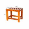 CHEWO Bath Stools,Bamboo Frame Shower Stool with Shelf Bathroom Stool Stool Suitable for Indoor or Outdoor Use