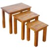 Aurotrice Nest of Tables OAK Solid Nesting 3 Tables Coffee Table Small Side/End/Lamp/Nesting Tables Rustic