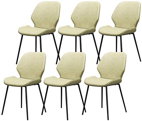 Modern Kitchen Dining Room Chairs Dining Chairs Set Of 6 PU Leather Cushion Seat Kitchen Chair With Metal Legs Non-Slip Mat Bar Chairs For Kitche