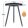 APICIZON Black Side Table Metal, Small Round Coffee Table for Living room/Bedroom/Bathroom/Balcony, Tray BedSide Table End Table, 41 x 41 x 49 cm