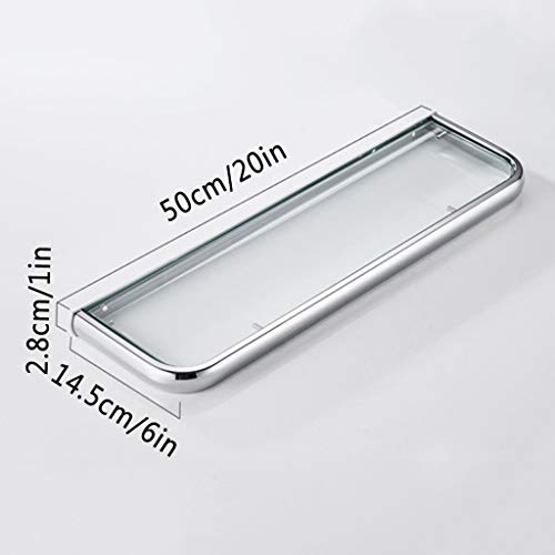 Wall-mounted Glass Shelf Stainless Steel Bathroom Shower Room Storage Rack Easy to Clean Single Layer Kitchen Spice Rack