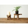 Creative Co-op DA6897 Wood Pedestal with Handle, Natural, Square