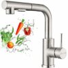 DAYONE Kitchen Mixer Tap with Pull Out Spray, Stainless Steel Sink Taps Mixer for Kitchen Single Lever, High Arc 360° Swivel 3 Spray Modes Kitche