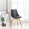 Life Interiors Plastic Shell Lanzo Retro Dining Chair, Black