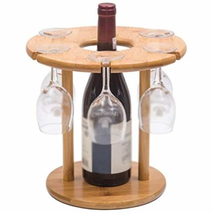 LIUZH Goblets Rack, European Style Wine Glass Shelf Household Solid Wood Grape Wine Rack