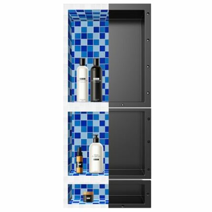 XZETORA Shower Niche SMC Material 40(20+15+5) X16 Niche for Shower Wall Shower Niches Ready for Tile Shower Niche Shelf