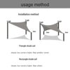 VANTHEIR Triangle Sun Shade Sail 3x3x3m Sails Canopy Waterproof PES Polyester 95% UV Block, Awning with Free Rope for Patio Party Backyard Lawn G
