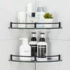 Halyuhn Glass Corner Shower Shelf for Bathroom Wall Mounted, Glass Bathroom Shelf Shower with 6MM Thick Clear Tempered Glass, Glass Shelves for S