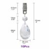 Swpeet 10Pcs Water-Drop Tablecloth Weights with 10Pcs Metal Clip Kit, Crystal Glass Teardrop Prisms Pendant Tablecloth Weights for Picnic Tables