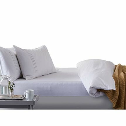 Hippychick Cotton Fitted Mattress Protector, 100 Percent Waterproof, Anti Allergy, Machine Washable, 100 Percent Pure Brushed Cotton, White, 90 x