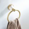 RAKUTE Towel Rings, Bathroom Towel Ring, Brushed Towel Holder, Towel Rack, Ceramic Base Wall Mounted Bathroom Accessories Bathroom Ring