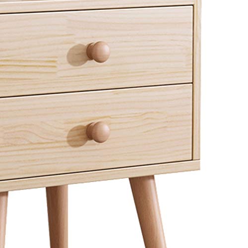 JYDQM Solid Wood Bedside Table Side Cabinet Bedroom Small Apartment Home Locker, Double Drawer Design Bedside Table