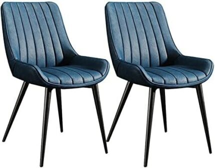 Kitchen Dining Room Furniture Chairs Modern Kitchen Dining Chairs Set Of 2 Living Room Side Chairs with Soft PU Leather Cover Cushion Seat and Me