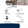 Victoria Bathroom Sink Tap for Basin with Pop Up Sink Plug Dual Cross Lever Chrome Brass Swan Neck Bathroom Tap Mixer Traditional Basin Mixer Tap