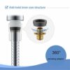 Shower Hose 1.5m - SAMODRA 10mm Large Bore Stainless Steel Shower Hose Replacement Leakproof & Anti-Kink, Chrome