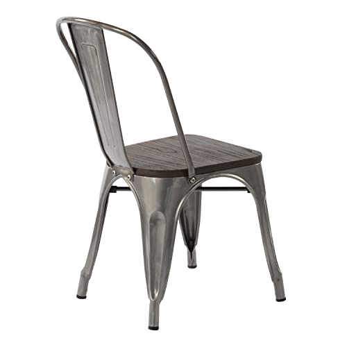 FurnitureR Dining Chair, Metal, Coffee