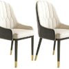 dining chair Office Reception Chairs Business Dining Chairs Set Kitchen Modern Kitchen Dining Chairs Set of 2 Water Proof PU Leather Side Chair w