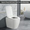SADALAK Toilet Seat Soft Close,White Square Quick Release Toilet Lid with Simple Top Fixing and Adjustable Hinges Toilet Seat Cover