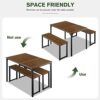 IMUsee 3-Piece Dining Table Set, Modern Table Dinette Set with 2 Benches for Kitchen, Dining Room, Space-Saving Furniture, Sturdy Structure, Easy