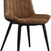 dining chair Modern Dining Chairs Upholstered Kitchen Room Chairs with Metal Legs Modern High Back Leisure Accent Chairs with Non-Slip Foot Pad (