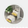 DINGZZ Multi-function Makeup Table Nordic Dressing Table Storage with Drawer Cabinet Bedroom White Black with Small (Color : D)