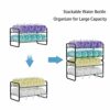 2-Tier Water Bottle Organzier Stackable Water Bottle Storage Rack Freestand Drink Organizer Black Metal Water Bottle Holder for Kitchen Pantry Li