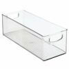 mDesign Set of 4 DVD Storage Container - DVD Holder with Grip - Plastic - DVD Storage Box for DVDs, CDs and Video Games - 40.6 cm x 14.6 cm x 12.