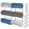 2Pcs Metal Towel Rack Wall Mounted with 3 Compartments, MOCOLOM Anti-Rust Towel/Wine Shelf Holder Organizer Storage with Screw Set for Washcloths