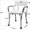 CHEWO Bath Stools,Shower Stool Bath Seat Aluminum Wheelchair with Armrests with Backrest Non-Slip, Height-Adjustable Old Disabled Speaker Speaker