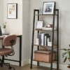VASAGLE Ladder Shelf, Bookshelf, 4-Tier Industrial Storage Rack for Living Room, Bedroom, Kitchen, Rustic Brown and Black LLS44X