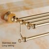 HIGOH Towel Racks, Bathroom Towel Rack Wall Mounted Towel Holder,Perforated Towel Rack,Bathroom Bathroom Rack,Coppernium-Plated Rack Hanging Towe
