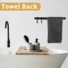 Towel Rack for Bathroom: Bath Towel Holder Wall Mounted - Matte Black Towel Bar Rod with 2 Towel Hooks 17-Inch … B0BYCGV61J