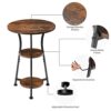 Neekor Round End Table,3-Tier Small Round Side Table with Wooden Shelves, Rustic Retro Table Corner Sofa Table for Living Room Bedroom (Rustic Br