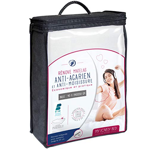 My Lovely Bed Mattress Protector - 90 x 190 x 200 cm - Anti Dust Mite Cover - Economical and Practical - Cotton Fabric - Zip Closure