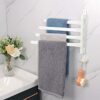 TocTen Swivel Towel Rack, Rustproof and Durable Space Saving Towel Hanger, Towel Bar Swing Out 180° Rotation, Wall Mounted/Glue Mounted Towel Rod
