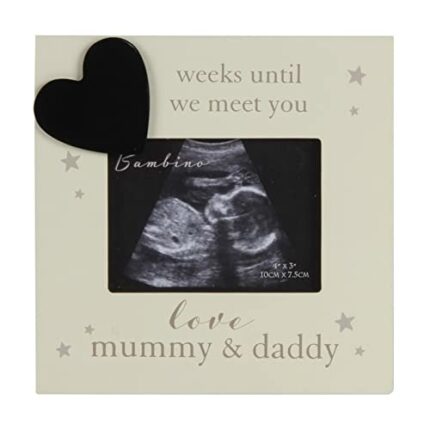 Bambino Countdown Baby Scan Frame-Weeks Until We Meet You-Love Mummy and Daddy CG1336, wood, One