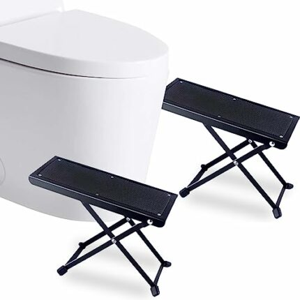 One Pair Folding Squatting Stool | The Original Bathroom Toilet Stool | 7-9 Inches | 17.78-22.86cm | Black