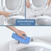Toilet Seat, MUJIUSHI Soft Close Toilet Seats with Non-Slip Seat Bumpers & Metal Screw Bolts, Fit Standard Round Toilet, Quick Release No Slam Wh