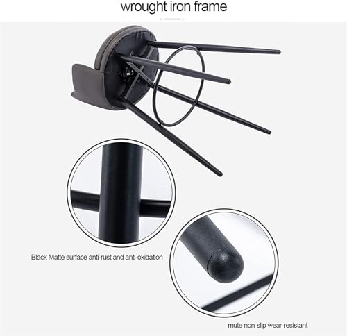 DWILKE Modern Leather Bar Chairs Set of 3 Counter Height 26" Swivel Bar Stool Chair for Kitchen Island Metal Legs Upholstered Barstool with Arms,