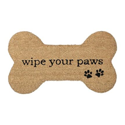 Relaxdays Wipe Your Paws Bone-Shaoed Doormat Coir Rubber, 40 x 70 cm, Door Mat Inside & Outside, Non-Slip, Multicoloured, Polyvinyl Chloride Coco