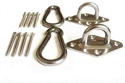 MHMYDZ 1000 lb Capacity Heavy Duty Hammock Hanging kit Ultra Durable Hammock Hooks Carabiners for Hammock Stand Hammocks Swing Chair,Multiple Ind